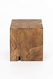 Material: Teakholz INDEX LIVING Teakholz Hocker Würfelhocker Holzhocker Sitzwürfel Sitzbank Sitzhocker massiv