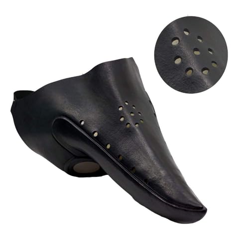 PartyHop Black Rubber Plague Doctor Mask, Halloween Long Nose Bird Beek Steampunk Gas Latex Face Mask, Party Cosplay Costume Prop for Adult