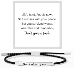 LIU JUN Don't Give A Fck Bracelet For Women, Adjustable Handmade Braided Stainless Steel Tube Engraved Self Worth Inspirational Bracelets Motivational Personalized Jewelry Gifts image 3