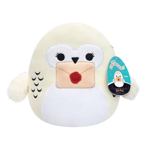 Squishmallows SQWB00693 - Harry Potter Hedwig mit Hogwarts-Brief 20 cm offizielles Jazwares Plüsch superweiches Kuscheltier