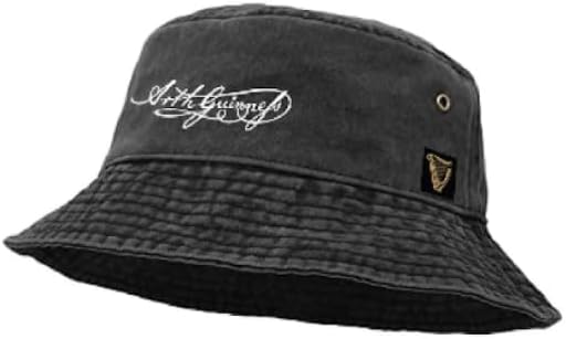 Guinness Signature Bucket Hat | Official Merchandise 100% Cotton, Stylish & Durable Casual Wear Black