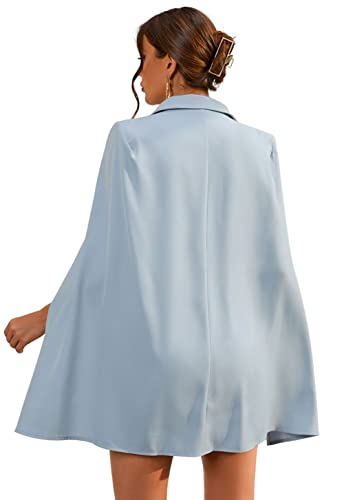 CHARTOU Women Elegant Blazer Dress Poncho Cape Double Breasted Office Work Mini Dress Blazer Jacket3