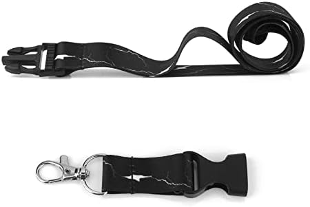 Cobee Badge Lanyards with Quick Release Buckle, 3pcs Lanyards for Women Heavy Duty Black Lanyard with Swivel Lobster Clasp Neck Marble Lanyards Badge Holders Lanyard for Teachers Nurse Students