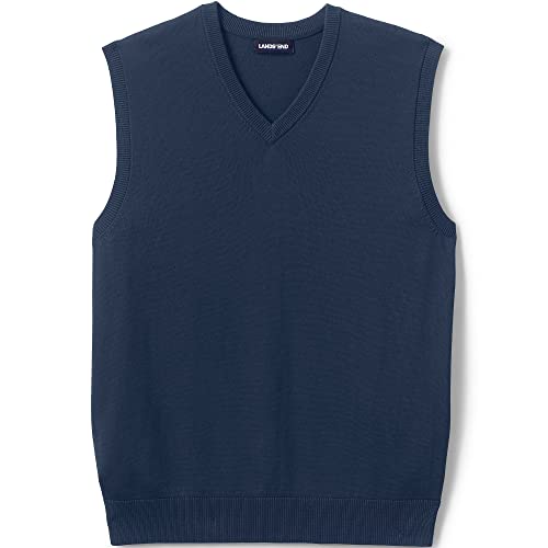 Lands' End School Uniform Men's Cotton Modal Fine Gauge Sweater Vest2