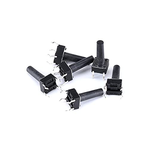 Miniatura 4 de 100 unidslote 0.236x0.236x0.591 in 4PIN táctil táctil micro interruptor botón táctil botón de reinicio automático 260.433 in teclas botón DIP