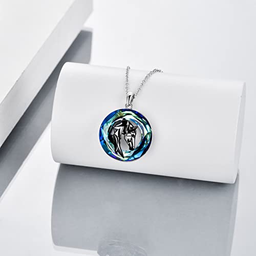 Horse Necklace Sterling Silver Origami Horse Pendant Necklace Mothers Day Gifts for Women Wife Girlfriend3