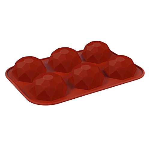 Watreketal Muffinpfanne 6 Tassen Nicht Stall Muffin Pfanne Kuchen Backen Schnellfußballform Cupcake Form Für Desserts Mousse Silikon Süßigkeiten Kleine Runde