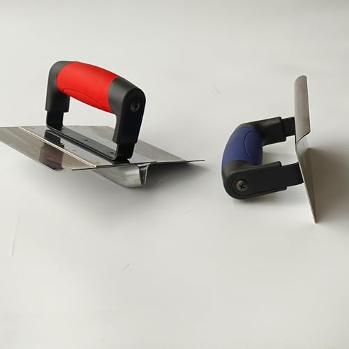 2 Pieces Concrete Hand Tool Set, 1/2\" Deep Vee Jointer Concrete Groover and 6\" x 3\" Stainless SteelCement Pavtio Concrete Edger Kit for Pavers Finishing Smoothing