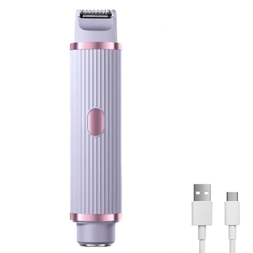 BODYA Afeitadora eléctrica 2 en 1 recargable impermeable de doble cabeza, sin dolor, depilación en húmedo y seco, para mujeres