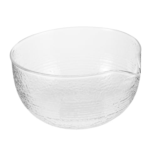 Alipis Transparent Glass Matcha Bowl with Spout Traditional Japanese Style Tea Bowl for Authentic Tea Accessory for Gatherings and Home Office Use