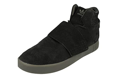 adidas Originals Tubular Invader Strap Mens Hi Top Trainers Shoes (UK 11 US 11.5 EU 46, Black Black Black BB8392)