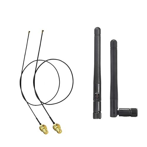 nbr 3dbi whip omni rubber wifi rubber duck antenna with ipex cable sma female to ufl 30cm for wifi wireless network card/usb adapter/security ip camera/video surveillance - 2 pcs.