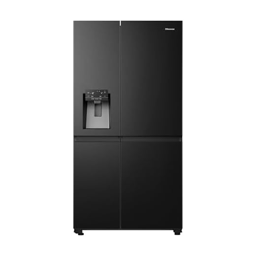 Hisense RS818N4TFE Side-by-Side Kühl-Gefrierkombination /179 cm/Inverter Kompressor/Total NoFrost/Multi Air Flow/Wasserspender mit Wassertank/Kühlteil 417 l/Gefrierteil 215 l/schwarz