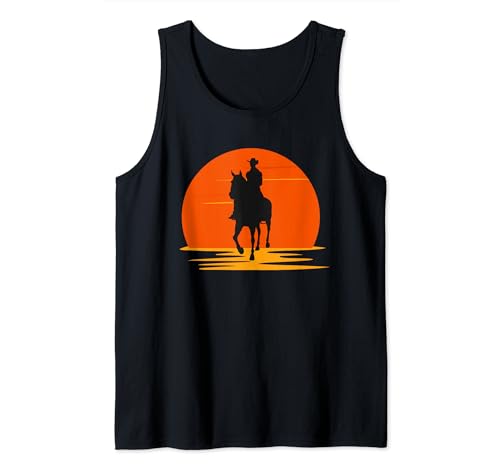 Chevalier Cowboy Coucher de Soleil Cadeau pour Hommes, Femmes, Filles, Enfants Garçons Débardeur