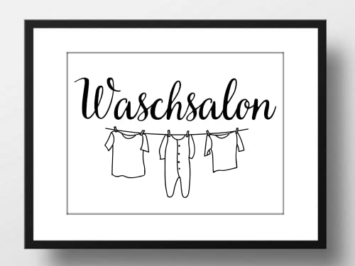 Din A4 Kunstdruck ohne Rahmen - Waschsalon - Waschen - Hauswirtschaftsraum Küche Waschküche Wäsche - Druck Poster Bild