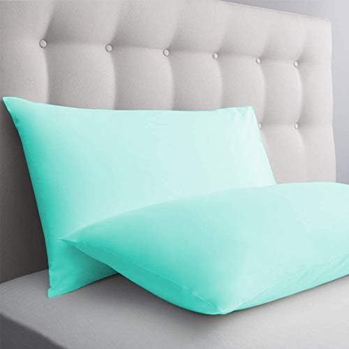 Image of YRM Bedding's - Egyptian Cotton Pillow Cases 400-TC Premium Hotel Quality 2 - Pcs Pillow Covers (17 inch x 27 inch) - Aqua Blue Color