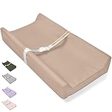 Changing Pad, Diaper Vegan Leather Changing Mat, Wipeable Baby Changing Pad, Standard Size Changing Pads for Dresser and Table, Taupe