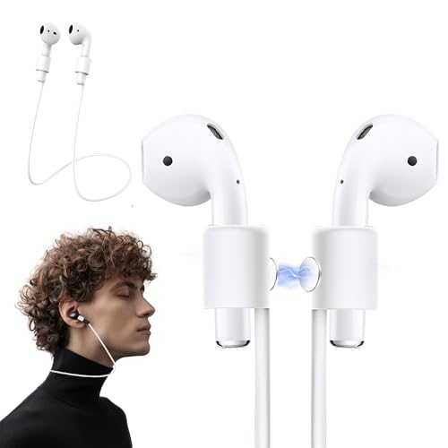 KASOTT Ultra Strong Magnetic AirPods Straps,Neck Rope Cord,Colorful Soft Silicone Sports Lanyard,Headphone Accessories,Anti-Lost Straps for Airpods 4, 3, 2, 1&Airpods Pro 2/1 (New-White, 1 Pack)