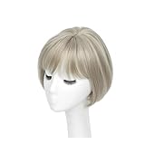 Synthetische 3D-Pony, unsichtbares nahtloses Kopfhaar, glattes Haar, Luftkopf, Overhead-Ersatzabdeckung(Lvory mix blonde)