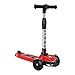 Cityroller Erwachsene, Dreirädrige Dämpfende Scooter, Geeignet for Jugendliche, Erwachsene Jungen und Mädchen, faltbar Licht Einzel Roller mit Blitz-Rad, Anti-Rutsch-Pedal-Roller (Color : Black)