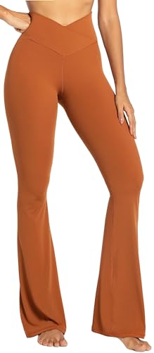Image of Sunzel Flare Leggings, Crossover Yoga Pants with Tummy Control, High-Waisted and Wide Leg