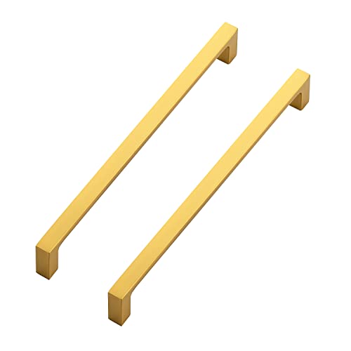 Image of Ravinte Brushed Brass Solid Pulls Cabinet Handles 7-1 /2 Inch 25 Pack | Solid Zinc, Slim Design, Mounting Screws Included, Kitchen Cabinet Hardware, For Cupboards, Dressers, Drawers