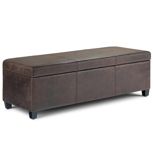 SIMPLIHOME Avalon 48" Storage Ottoman Bench
