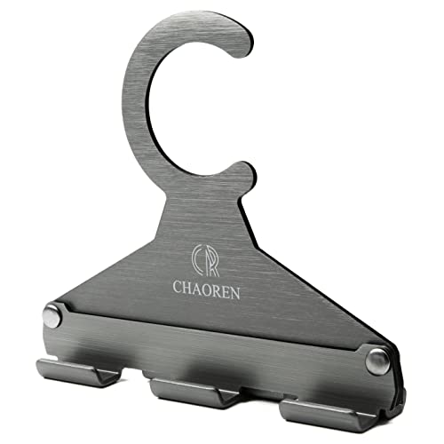 Belt Hanger for Closet, CHAOREN Aluminum Metal Belt Holder Organizer with 7 Hooks, Ratchet Belt Rack for Storage