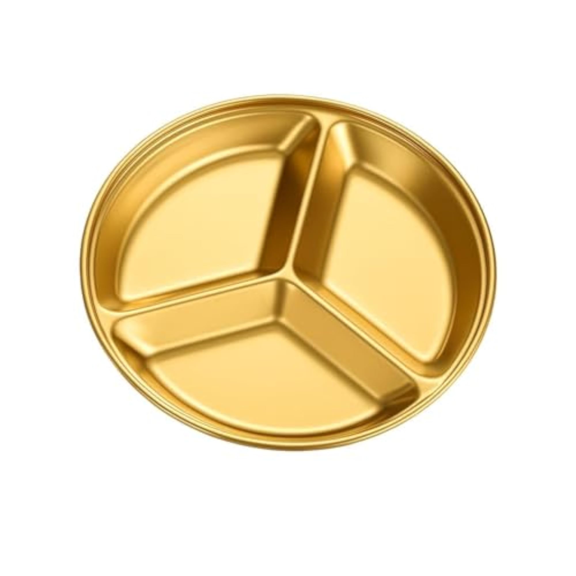Golden Stainless Steel 3 Compartment Sauce Dish