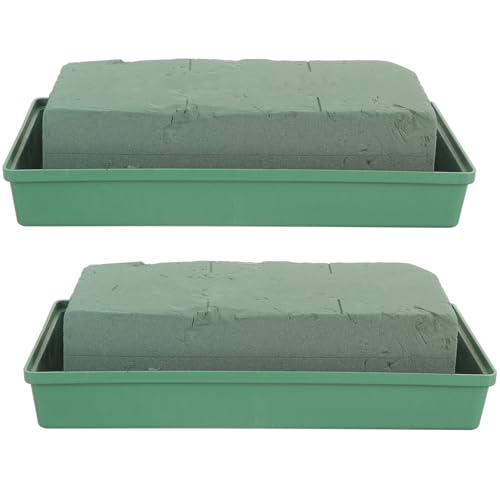 OFFIGAM 2個 墓碑用フローラルフォーム 四角形 花泥プレート フラワーアレンジメント用 安定素材製 お墓参りお供え花用 花束固定用多用途ホ