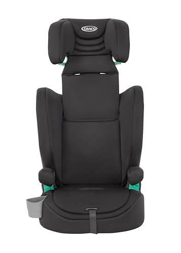 Graco Eldura™ R129 Kindersitz, Autositz vorwärtsgerichtet ab 15 Monaten bis ca. 12 Jahre (76-150 cm), Seitenaufprallschutz, schwarz, Midnight