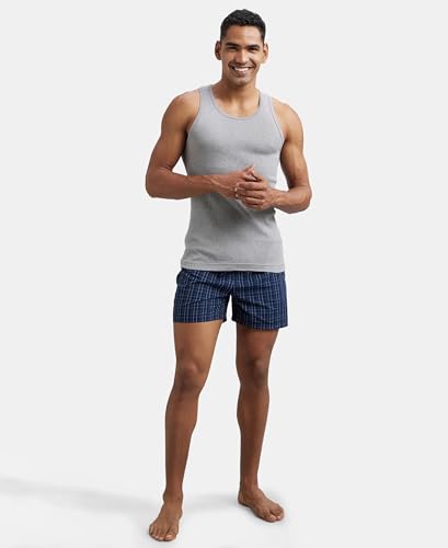 Jockey FP04 Men's Super Combed Cotton Rib Round Neck Sleeveless Vest with Extended Length for Easy Tuck