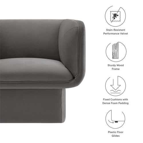 Sillón Terciopelo Plegable Gris miniatura 6