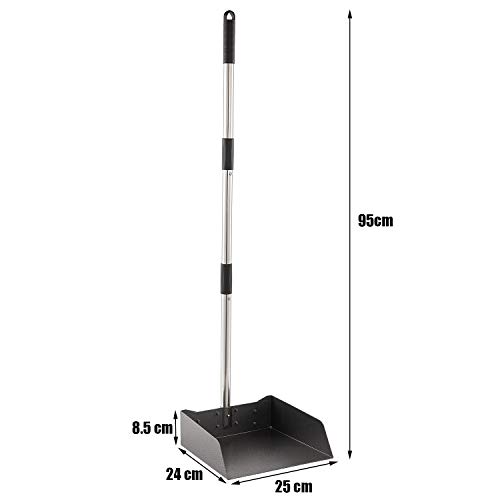 Yangbaga Dust Pans With Long Handle - 39” Heavy Duty Metal Upright Dustpan - Long Handled Stand Up Dustpans - Best Dustpans For Home/Lobby/Shop/Garage/Yard #TOP1