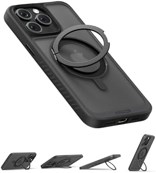 Anker Magnetic Phone Case for iPhone 15 Pro Case Cover, Anti-Slip and Drop-Proof Protective Cover with 360° Ring Stand, iPhone Case Compatible with MagSafe, Exclusively Designed for iPhone 15 Pro