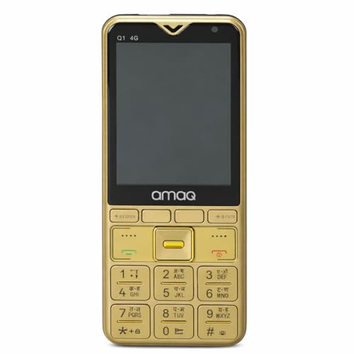 Amaq 4G Touch Screen & Keypad Mobile Phone, Gold, Dual SIM, Compatible with Jio, Long Battery Life,...