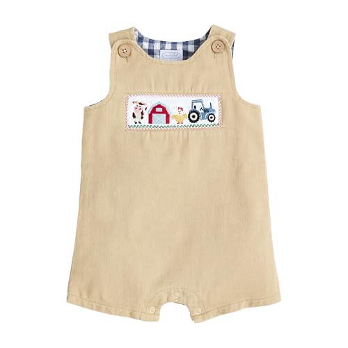 Image of Mud Pie Children's Farm Smocked Jon Jon; 3-6M