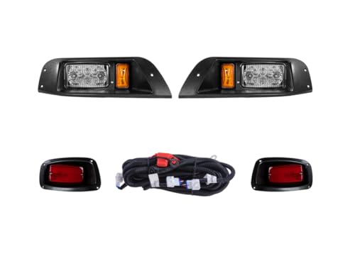 VPAHub EZGO TXT 1996-2013 LED Adjustable Light Kit 48V 2 LED headlight 2 LED taillight 1 Basic wiring harness instruction & hardware included