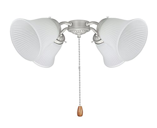 Image of Aspen Creative 23036-4A Transitional Frosted Bell Shape Ceiling Fan Glass Shade.2-1 /8 inchFitter.Size:4-3 /4 inchD x 4-5 /8 inchH.4Pcs /Pack