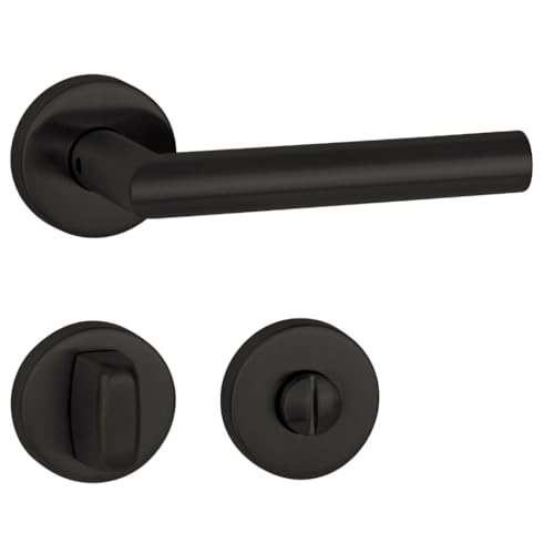 FELGNER set de poignées Como II pour salle de bain & WC | Panneau de porte moderne et de haute qualité, garniture de poignée de porte, ferrure de porte,...