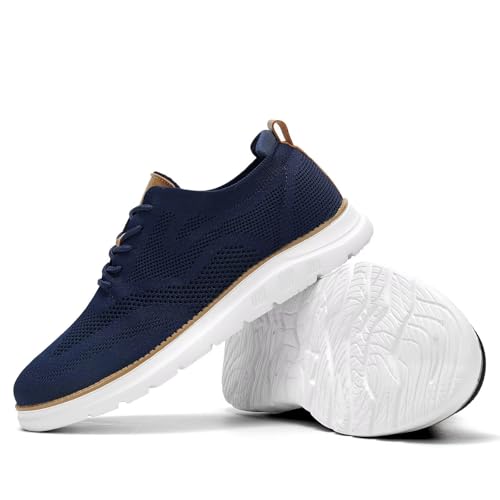 Image of Mens Casual Dress Oxfords Shoes Fashion Mesh Work Business Walking Sneakers Comfortable Lightweight Soft Sole