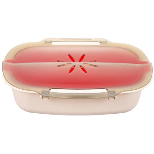 Artibetter Vaporera de Forma Diseño de Doble Capa para Horno Microondas Resistente a Altas de Gran Capacidad Resistente a Altas de Forma para Cocinar Pescado al Vapor