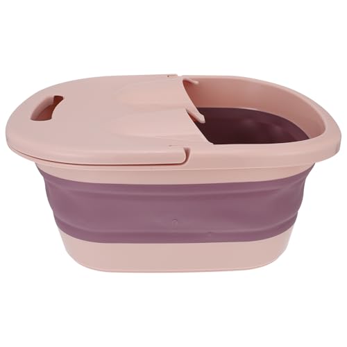 Bassin de trempage des pieds pliable rose en plastique pour le camping