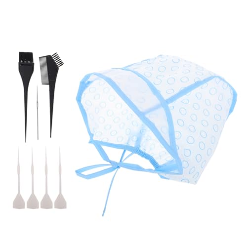 BESTYASH Bonnet de Teinture Capillaire à Mèches Ajustable 12 Pièces pour Coloration Cheveux avec Trous, Kit Professionnel et Domicile, Accessoires Coiffure Salon, Protection Couleur