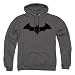 Batman Bat Hush Logo DC Comics Pull-Over Hoodie Sweatshirt & Stickers (XX-Large) Charcoal