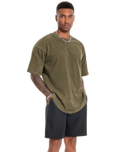 Image of Oversized Tshirts for Men Short Sleeve Vintage Washed Basic Loose Tees 2026