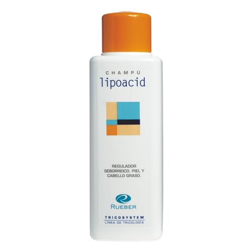 Rueber - Lipoacid 400 ml | Champu Anticaspa Pelo Graso de Uso Diario | Mantiene Equilibrio Higiénico y Regulador y Disminuye Difusión del Sebo| Champu Dermatitis Seborreica, Caspa Grasa y Pelo graso