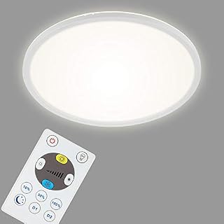 BRILONER Lampa sufitowa LED, lampa sufitowa z podświetleniem, w zestawie pilot zdalnego sterowania, 22 W, 3000 lumenów, biała, 420 x 29 mm (śr. x wys.)