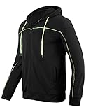 Sykooria Chaqueta Hombre Deportiva con Capucha Sudadera con Cremallera Manga Larga para Hombre Sudadera Casual Invierno Otoño Negro M