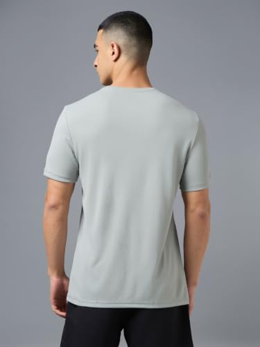Image of TECHNOSPORT Men's Slim Fit Polyester Activewear Sports T-Shirt with Moisture-Wicking Comfort for Workout, Running & Gym